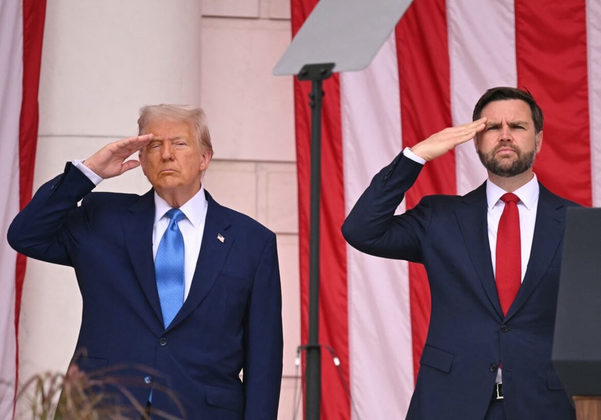 Trump speaks at the Arlington National Cemetery for Mark Memorial Day

