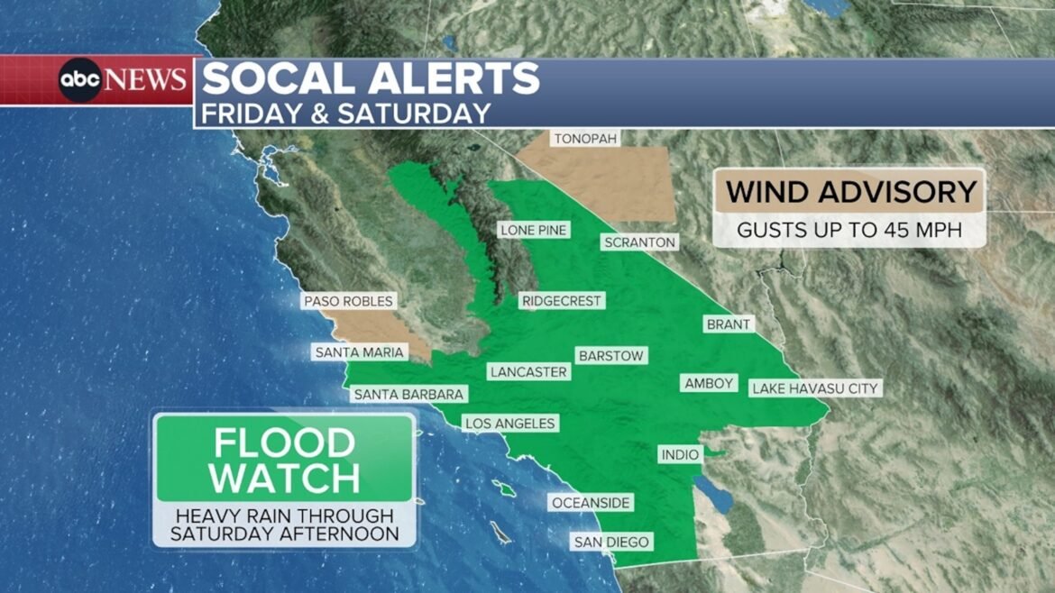 Millions under flood watch and evacuation orders in place as Southern California burn-affected areas prepare for storm

